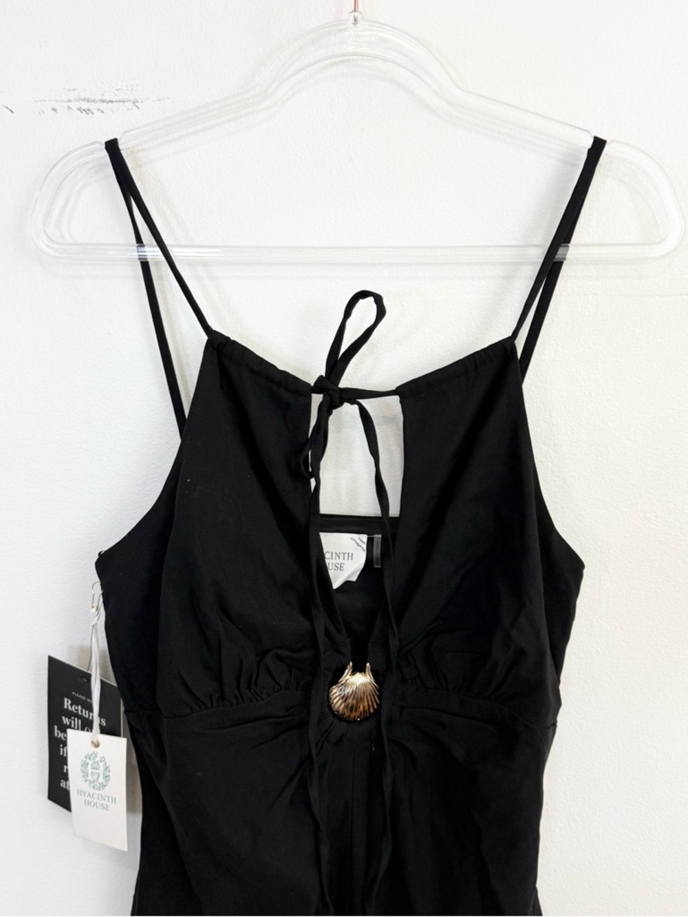 Hyacinth House Black Seashell Dionis Midi Dress NWT Size Medium - Picture 3 of 7